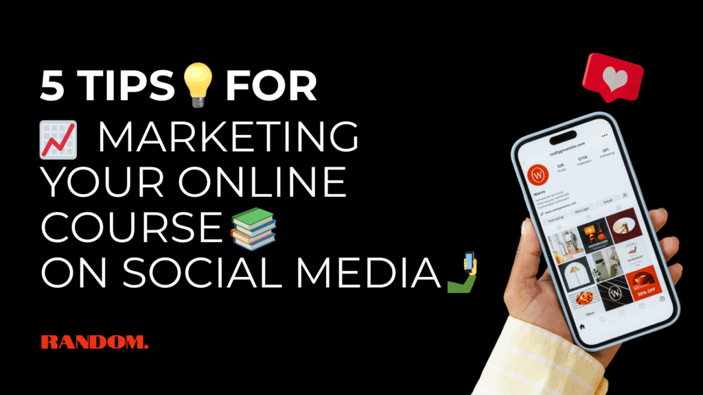 text and emojis for marketing your online course and an iphone showing social media 
